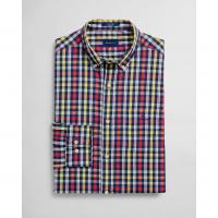 Image of Regular Fit Indigo Check Broadcloth Shirt by GANT