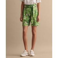 Image of Palm Breeze Print High-Waisted Pleated Shorts by GANT