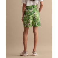 Image of Palm Breeze Print High-Waisted Pleated Shorts by GANT