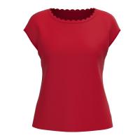Image of Sleeveless Top With Scalloped Neck Line by LEBEK