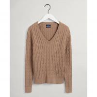 Image of Cable V-Neck Sweater by GANT