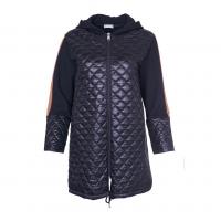 Image of Qulited jacket contrast panel in BLACK/TAN from NAYA