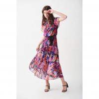 Image of Patterned Dress in BLACK/MULTI from JOSEPH RIBKOFF