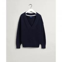 Image of Light cotton V-neck sweater by GANT